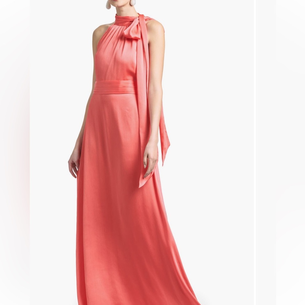 Sachin & Babi Kayla Halter Gown Coral Size 10